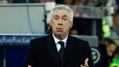 Soccer Football - LaLiga - Deportivo Alaves v Real Madrid - Estadio Mendizorroza, Vitoria-Gasteiz, Spain - December 21, 2023 Real Madrid coach Carlo Ancelotti reacts REUTERS/Vincent West