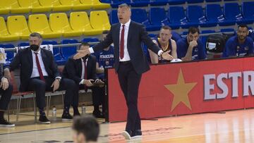 Sarunas Jasikevicius, durante el partido que ha enfrentado al Barcelona y al Fuenlabrada, correspondiente ala 28ª jornada de la Liga Endesa.