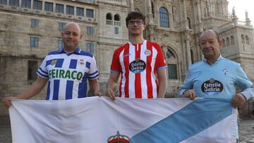 Los representantes de las pe&ntilde;as de Celta, Depor y Lugo.