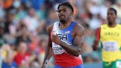 Elija Godwin of Team United States competes in the 4x400 Mixed Relay final on day one of the World Athletics Championships Oregon22 at Hayward Field on July 15, 2022 in Eugene, Oregon.