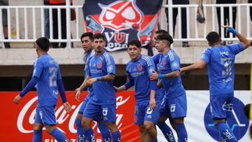 Futbol, Magallanes vs Universidad de Chile.
Fecha 5, Copa Chile 2025
El jugador de Universidad de Chile, Flavio Moya, celebra su gol contra Magallanes durante un partido de Copa Chile disputado en el estadio Lucio Farina de Quillota, Chile.
5/4/2025
Sebastian Cisternas/Photosport
Football, Magallanes vs Universidad de Chile.
5th turn, 2025 Copa Chile
Universidad de Chile player, Flavio Moya, celebrate scoring against Magallanes during a Copa Chile match at Lucio Farina stadium in Quillota, Chile.
5/4/2025
Sebastian Cisternas/Photosport
