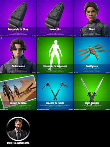 Dune llega a Fortnite; skins de Paul Atreides, Chani, nuevos accesorios y más