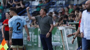 Cristóbal Parralo en el ascenso del Racing de Ferrol.