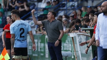 Cristóbal Parralo en el ascenso del Racing de Ferrol.