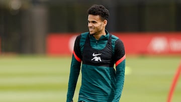 Soccer Football - Champions League - Final - Liverpool Media Day - AXA Training Centre, Liverpool, Britain - May 25, 2022 Liverpool's Luis Diaz during training Action Images via Reuters/Jason Cairnduff