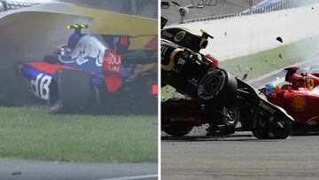 El accidente de Sainz en Canad&aacute; y el de Grosjean en Spa 2012.