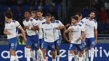 El Tenerife celebra un gol.
