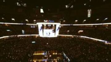 Imagen del FedFex Forum con el apagón.