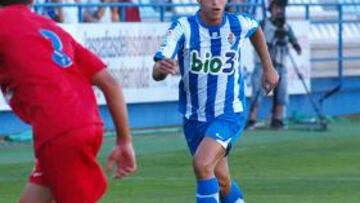 <b>A POR OTRO. </b>Javi López anotó el gol del empate en el Mini Estadi que valió a la Deportiva un punto.