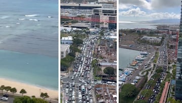 VIDEO | Alarmantes evacuaciones por amenaza de tsunami en Hawái provocan caos vial, tras megaterremoto de 8.8