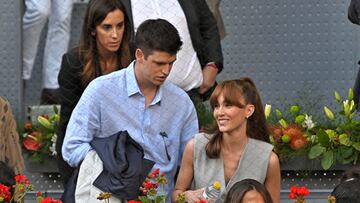 Miguel Bernardeau y Aitana Ocaña asiste al partido entre Carlos Alcaraz y Alexander Zverev.