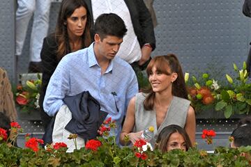 Miguel Bernardeau y Aitana Ocaña asiste al partido entre Carlos Alcaraz y Alexander Zverev.