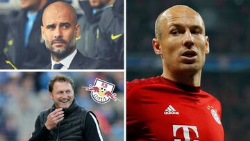 Arjen Robben compara a Pep Guardiola con Ralph Hasenhütll, entrenador del RB Leipzig.