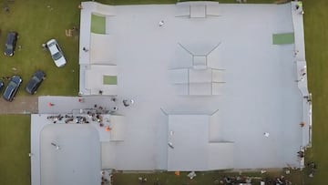 El skatepark La Lechera de Torrelavega, visto desde arriba.