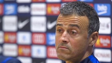 Luis Enrique, entrenador del Barcelona, en rueda de prensa.