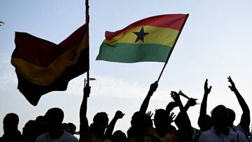 Ghana's fans cheer in Lusail on November 11, 2022, ahead of the Qatar 2022 FIFA World Cup football tournament. (Photo by Kirill KUDRYAVTSEV / AFP) (Photo by KIRILL KUDRYAVTSEV/AFP via Getty Images)