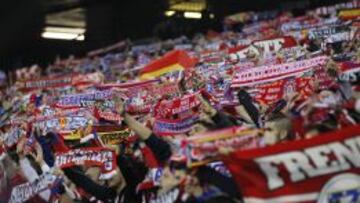 Afición del Atlético.