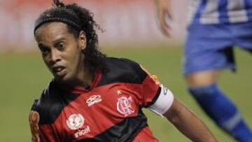 <b>HÉROE CAÍDO. </b>Ronaldinho, con el Flamengo en la Libertadores.