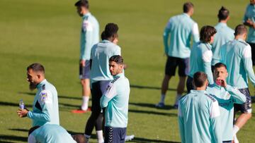 Ayoze, en el último entrenamiento del Betis.