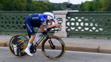 Evenepoel, durante una contrarreloj.