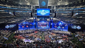ARLINGTON, TX - APRIL 26: A general view of AT&T Stadium prior to the first round of the 2018 NFL Draft on April 26, 2018 in Arlington, Texas. Tom Pennington/Getty Images/AFP
== FOR NEWSPAPERS, INTERNET, TELCOS & TELEVISION USE ONLY ==