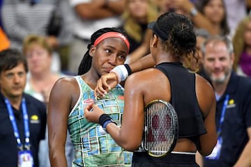 Cori Gauff and Naomi Osaka after their third round match at the 2019 US Open.