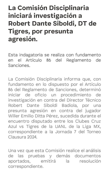 Inicia investigación en contra de Robert Dante Siboldi por supuesta agresión