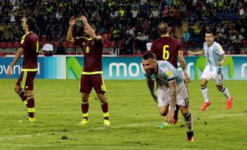 Nicolas Otamendi runs off to celebrate his late equaliser.