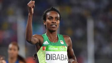 La atleta et&iacute;ope Genzebe Dibaba durante la prueba de 1.500 metros en los Juegos Ol&iacute;mpicos de R&iacute;o.