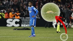 El momento en que tiraron un plátano a Vinicius en el 3-2 del Albacete