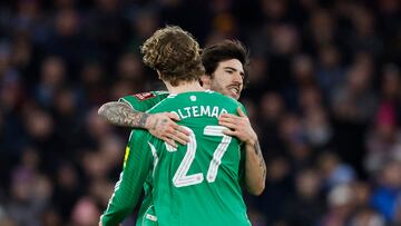 Soccer Football - FA Cup - Fourth Round - Aston Villa v Newcastle United - Villa Park, Birmingham, Britain - February 14, 2026 Newcastle United's Sandro Tonali celebrates scoring their first goal with Nick Woltemade Action Images via Reuters/Peter Cziborra