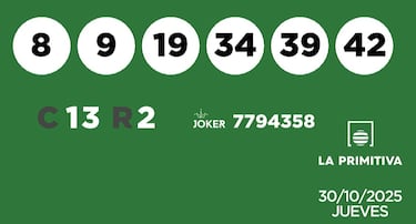 La Primitiva: comprobar los resultados del sorteo de hoy, jueves 30 de octubre