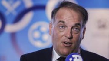  El presidente de la Liga de F&uacute;tbol Profesional de Espa&ntilde;a, Javier Tebas.
 