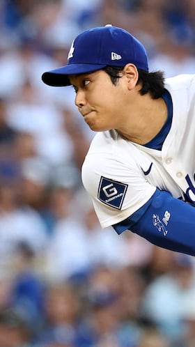 LOS ANGELES, CALIFORNIA - OCTOBER 17: Shohei Ohtani #17 of the Los Angeles Dodgers pitches during the fourth inning against the Milwaukee Brewers in game four of the National League Championship Series at Dodger Stadium on October 17, 2025 in Los Angeles, California. Sean M. Haffey/Getty Images/AFP (Photo by Sean M. Haffey / GETTY IMAGES NORTH AMERICA / Getty Images via AFP)