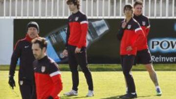 Javi Manquillo y &Oacute;liver Torres, en el entrenamiento del Atleti