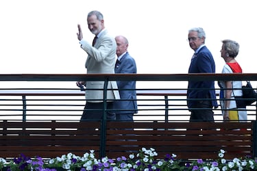 El rey Felipe VI a su llegada al partido final entre Carlos Alcaraz y Jannik Sinner.