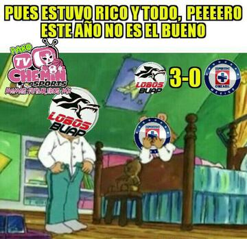 Los memes acaban con Cruz Azul tras su derrota ante Lobos BUAP