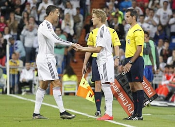 Odegaard makes his Real Madrid first team debut. May 2015.
