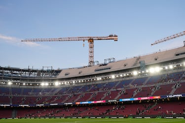 Vista general de la tercera grada del Spotify Camp Nou antes del inicio del duelo entre el Fútbol Club Barcelona y el CA Osasuna el 13 de diciembre de 2025.