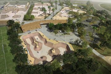 La zona más rampera del skatepark, cuyo coste total asciende a 2,9 millones de euros y que ha confirmado el alcalde de la localidad francesa. 