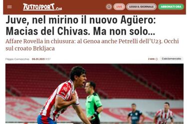 Ponen a José Juan Macías en la mira de Juventus y Napoli