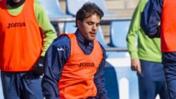 Pedro Le&oacute;n, durante un entreno del Getafe.