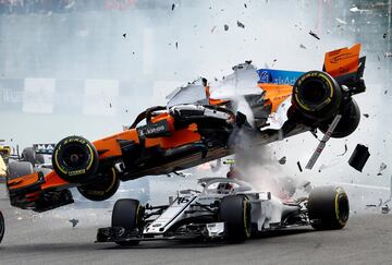 El accidente de Fernando Alonso en el GP de Bélgica