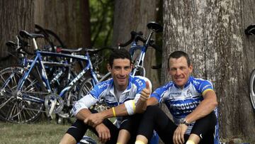 Lance Armstrong y George Hincapi&eacute; durante su etapa en las filas del Discovery Channel.