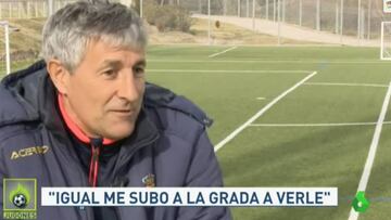 Setién, rendido a Messi: "Igual me subo a la grada a verle"