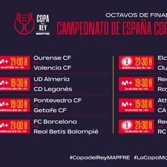 Copa del Rey 2024-25: partidos, cuándo se juegan los octavos y quién juega de local