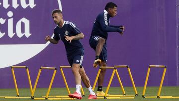 VALLADOLID, 16/09/21. PHOTOGENIC. ENTRENAMIENTO DEL REAL VALLADOLID. SERGIO LEON Y PLATA