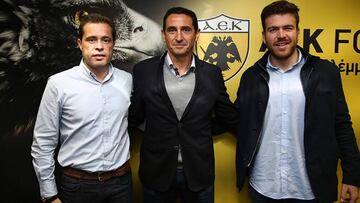 Jesús Calderón, Manolo Jiménez y Sebastián López trabajan en el cuerpo técnico del AEK de Atenas.