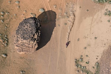 El piloto de motos chileno del Monster Energy Honda Team, Pablo Quintanilla, participando en la etapa prólogo. 