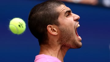 Carlos Alcaraz, durante su partido contra Jiri Lehecka en el US Open.